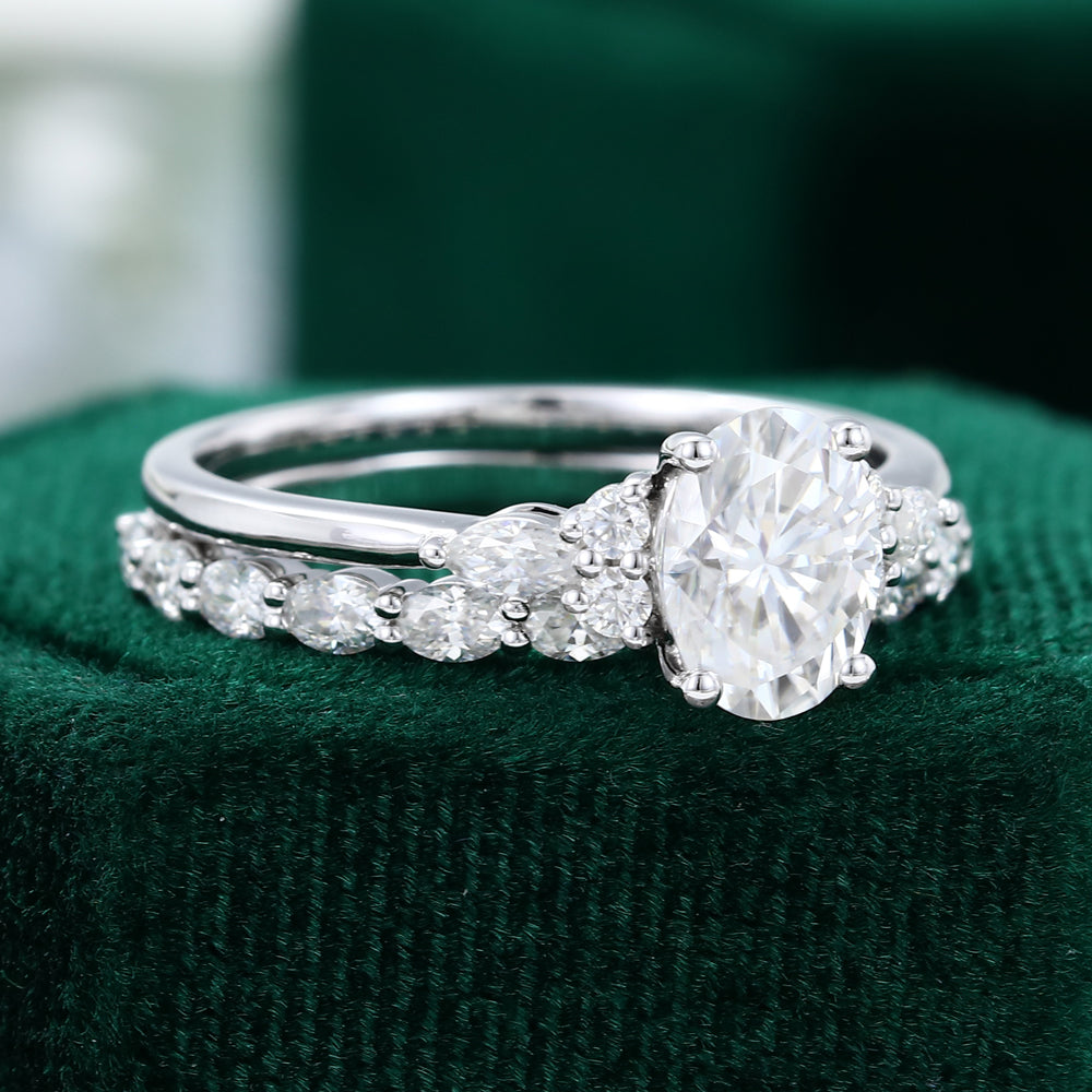 Moissanite 4.80 CT Oval Diamond Minimalist Wedding Ring