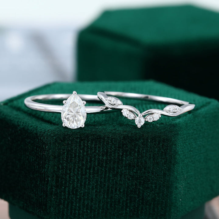 Moissanite 2.80 CT Pear Diamond Art Deco Handmade Ring