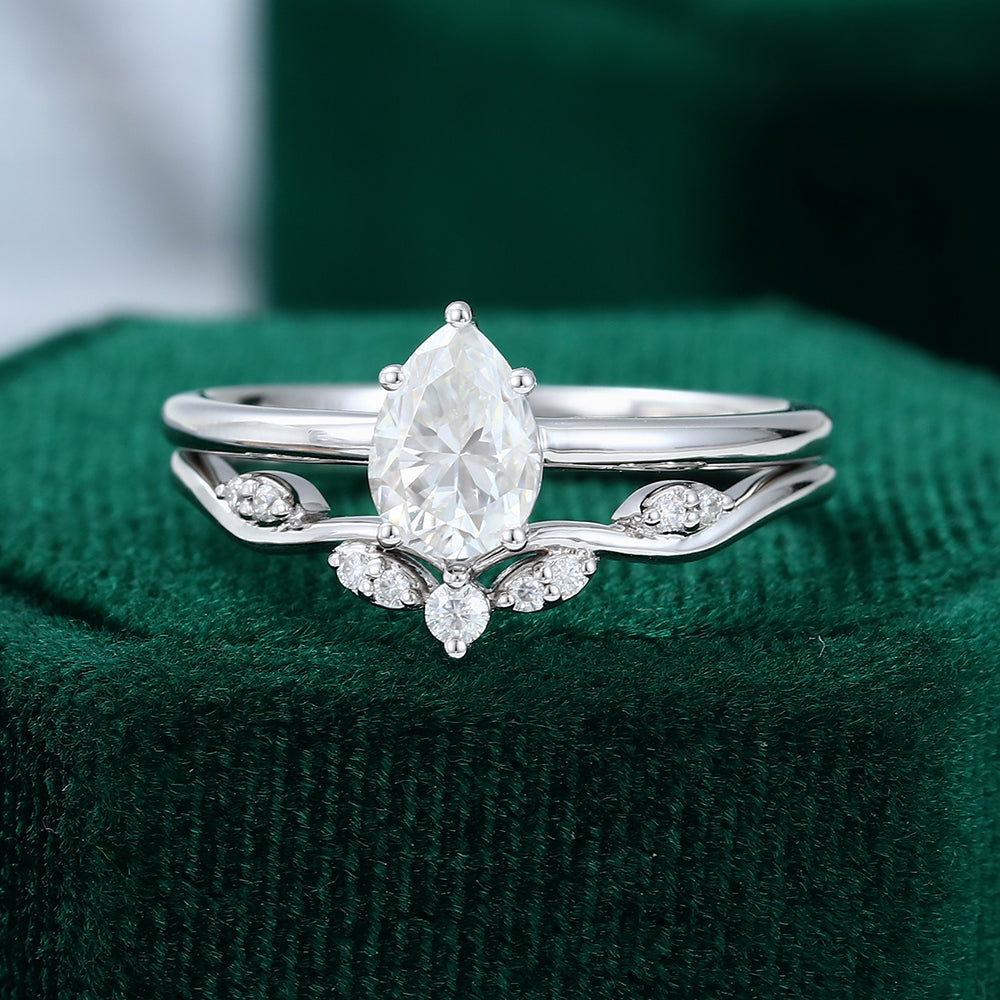 Moissanite 2.80 CT Pear Diamond Art Deco Handmade Ring