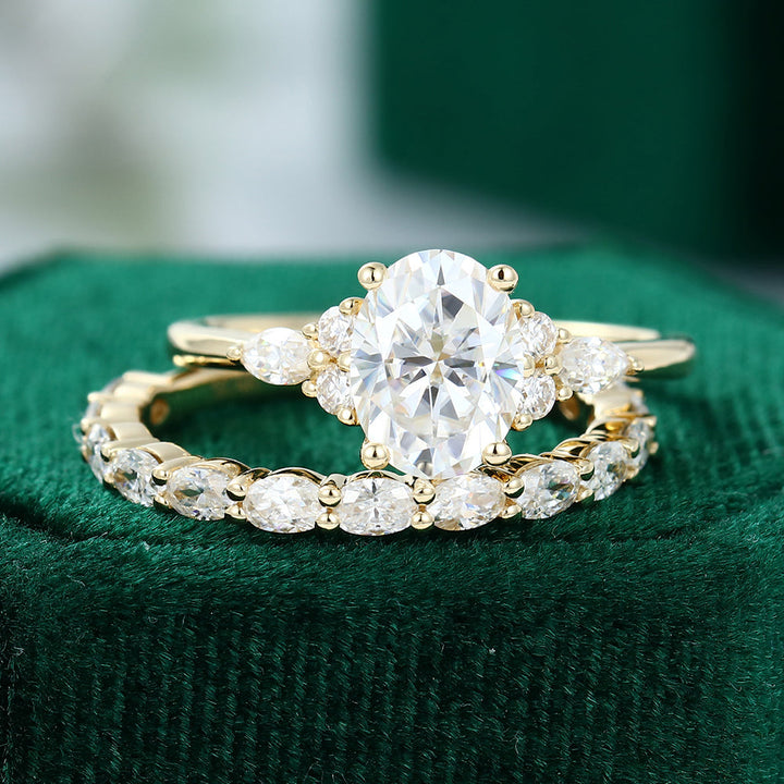 Moissanite 3.90 CT Oval Diamond Art Nouveau Engagement Ring