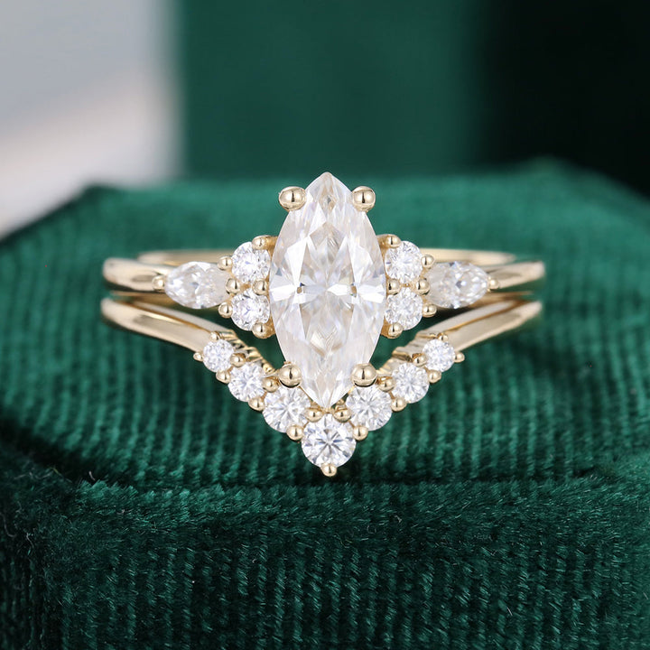 Moissanite 3.75 CT Marquise Diamond Avant Garde Engagement Ring