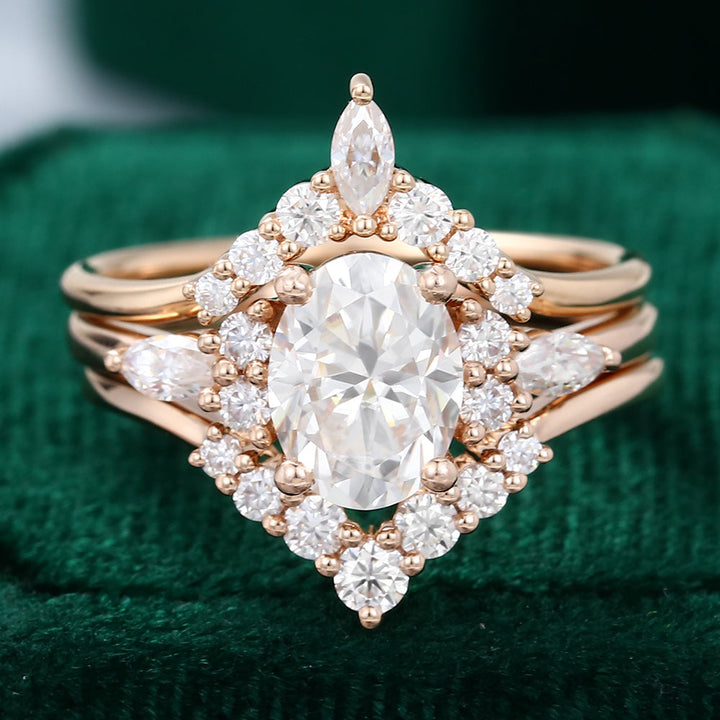 Moissanite 4.85 CT Oval Diamond Edwardian Handmade Ring