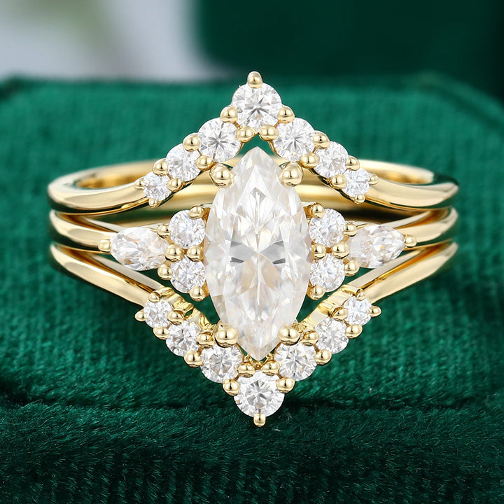 Moissanite 5.20 CT Marquise Diamond Gothic Engagement Ring