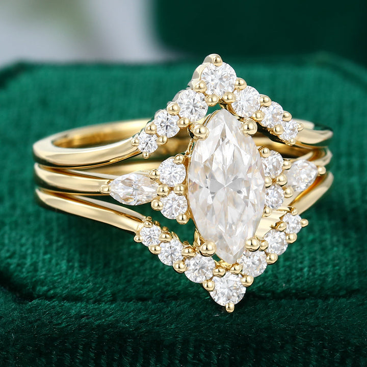 Moissanite 5.20 CT Marquise Diamond Gothic Engagement Ring