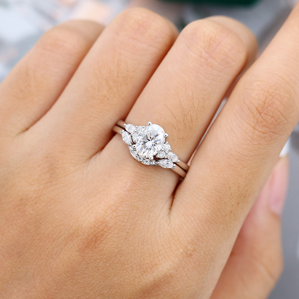 Moissanite 3.70 CT Oval Diamond Minimalist Engagement Ring