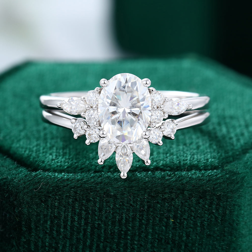 Moissanite 3.75 CT Oval Diamond Victorian Wedding Ring – Less Diamond