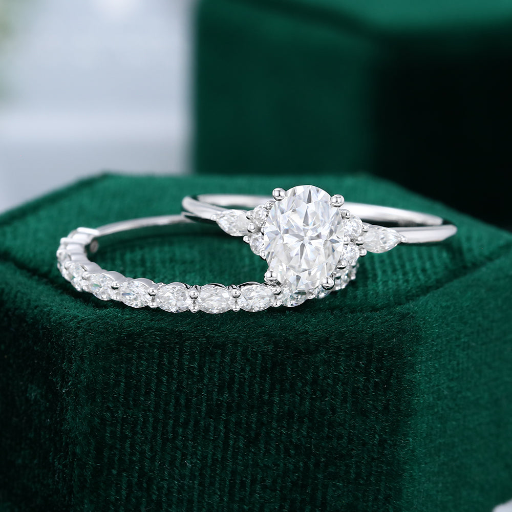 Moissanite 4.10 CT Oval Diamond Edwardian Anniversary Ring