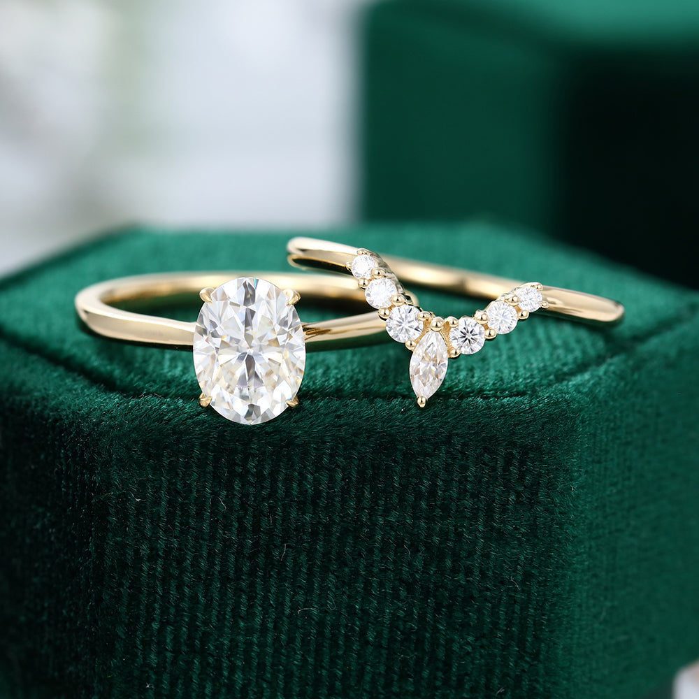 Moissanite 2.90 CT Oval Diamond Art Nouveau Wedding Ring