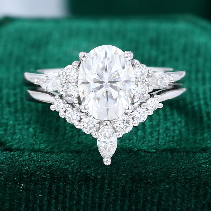 Moissanite 3.85 CT Oval Diamond Victorian Engagement Ring