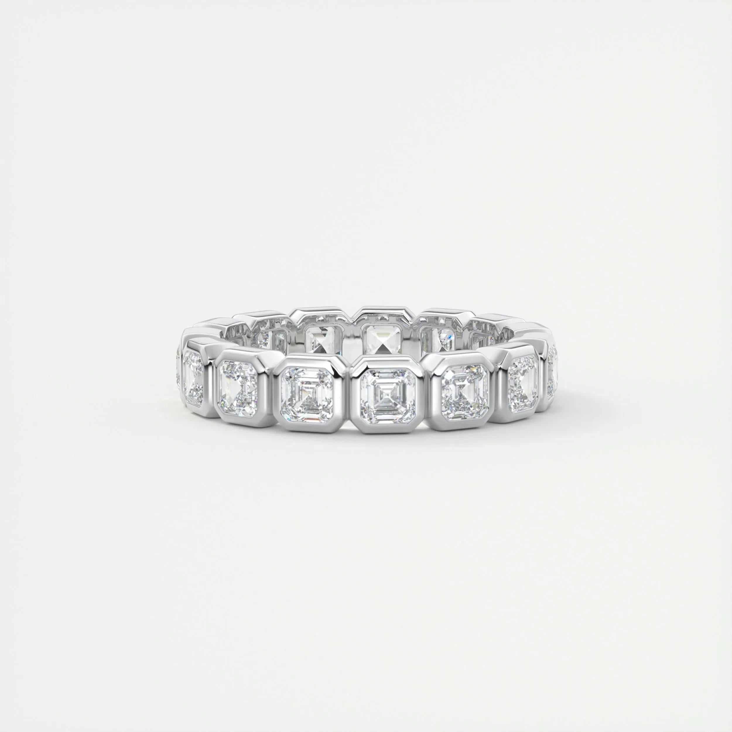 Moissanite 4.90 CT Asscher Cut Diamond Avant Garde Wedding Band