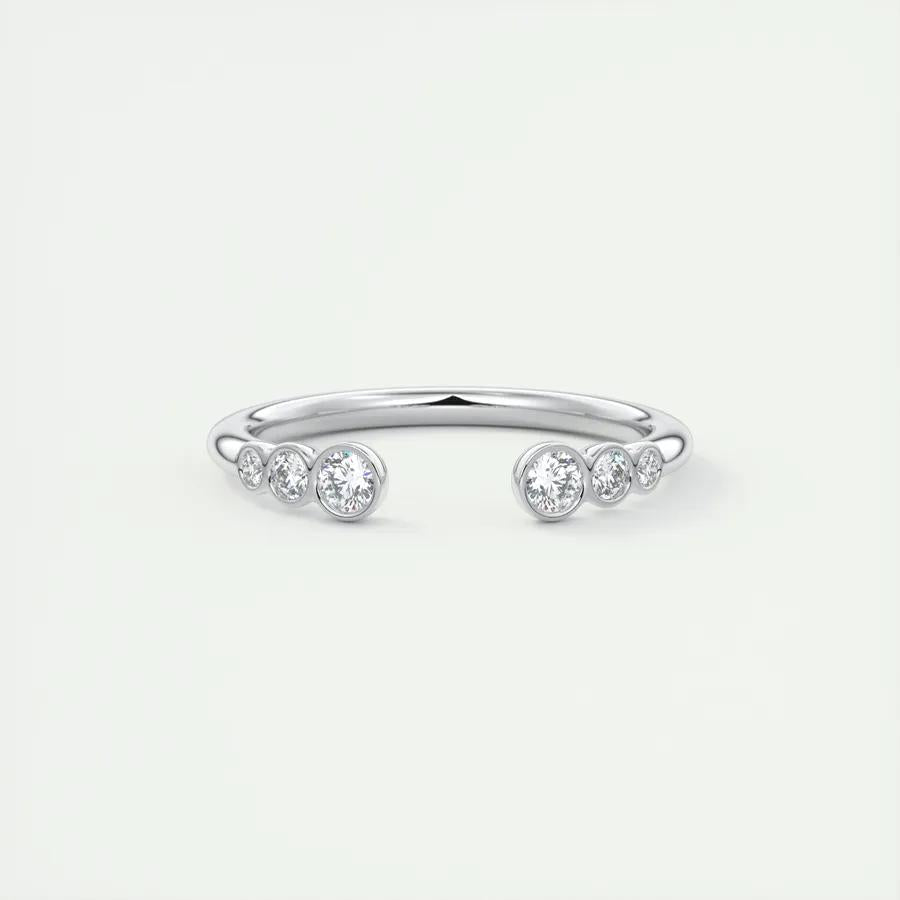 Moissanite 0.30 CT Round Cut Diamond Victorian Engagement Band