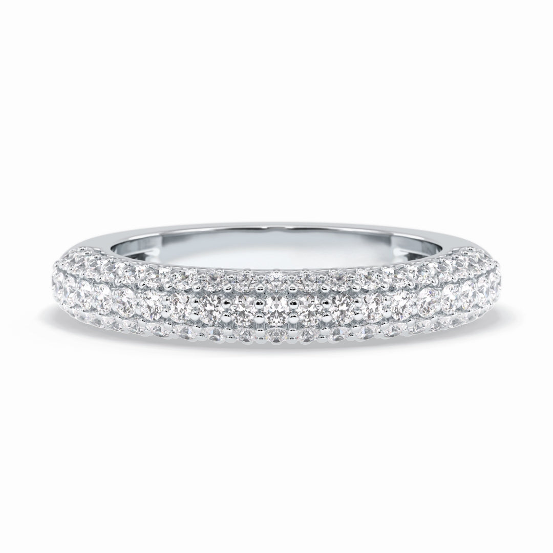 Lab Grown 1.00 CT Round Cut Diamond Boho & Hippie Wedding Band