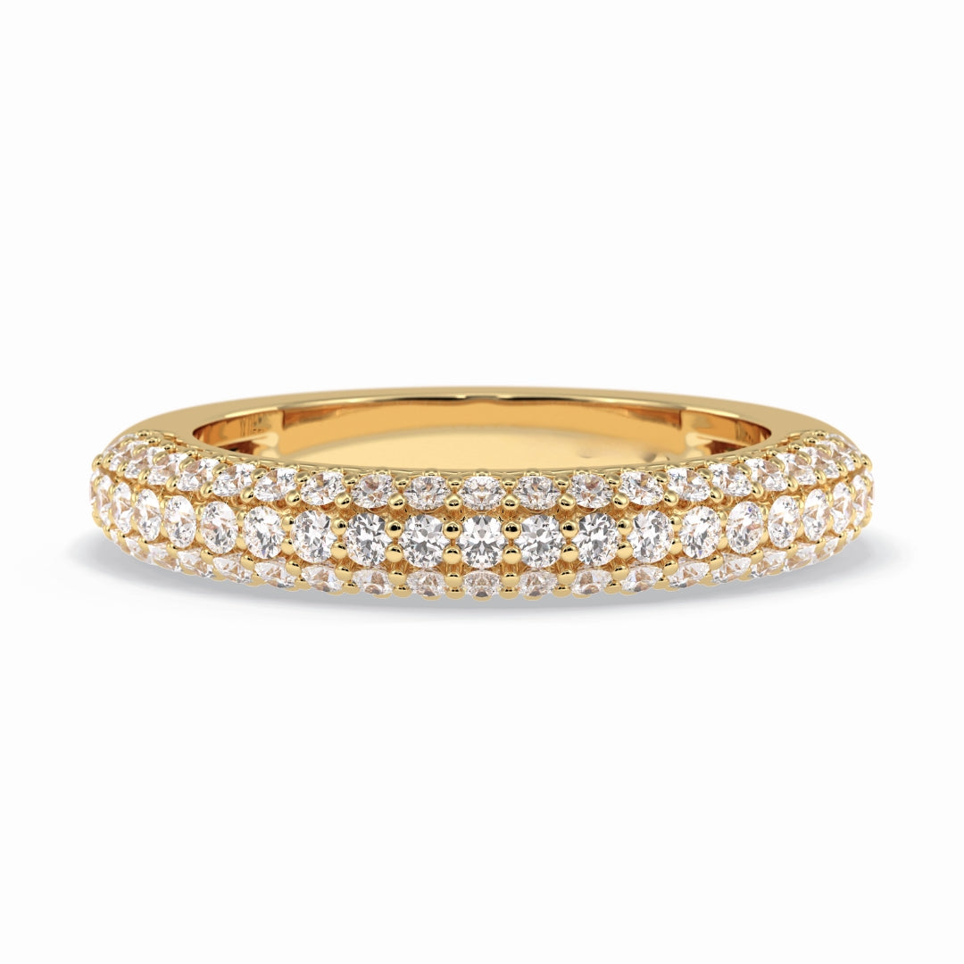 Lab Grown 1.00 CT Round Cut Diamond Boho & Hippie Wedding Band