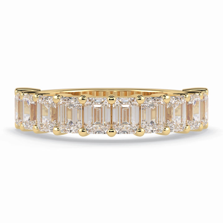 Lab Grown 2.26 CT Emerald Cut Diamond Brutalist Anniversary Band