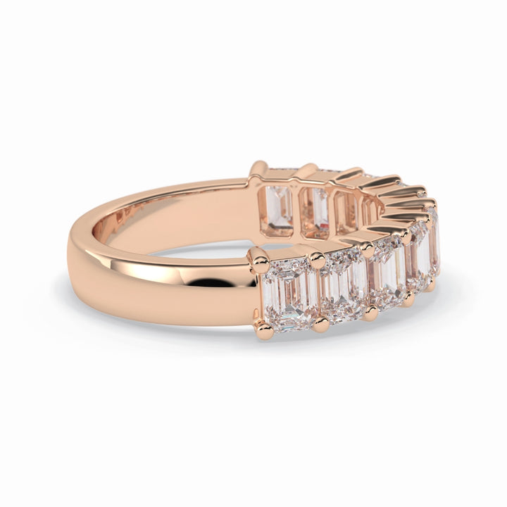 Lab Grown 2.26 CT Emerald Cut Diamond Brutalist Anniversary Band