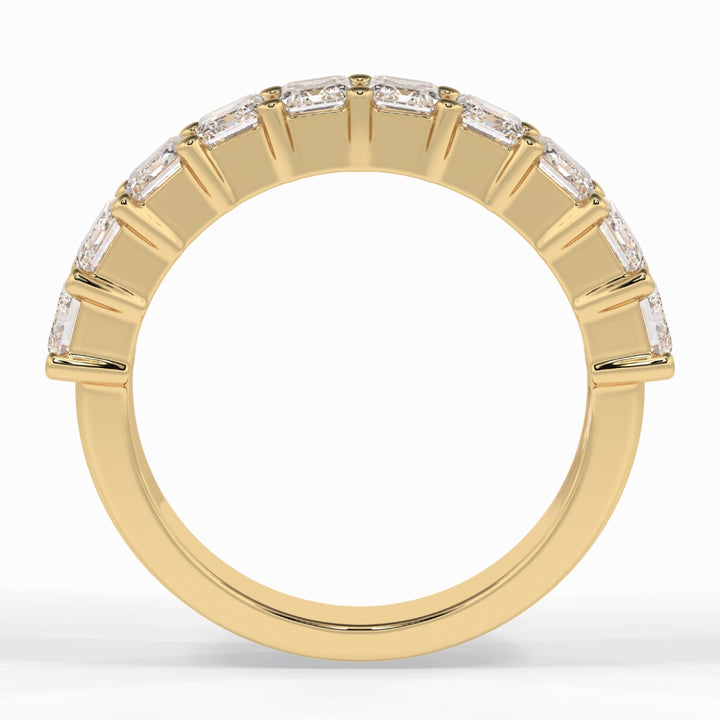 Lab Grown 2.26 CT Emerald Cut Diamond Brutalist Anniversary Band