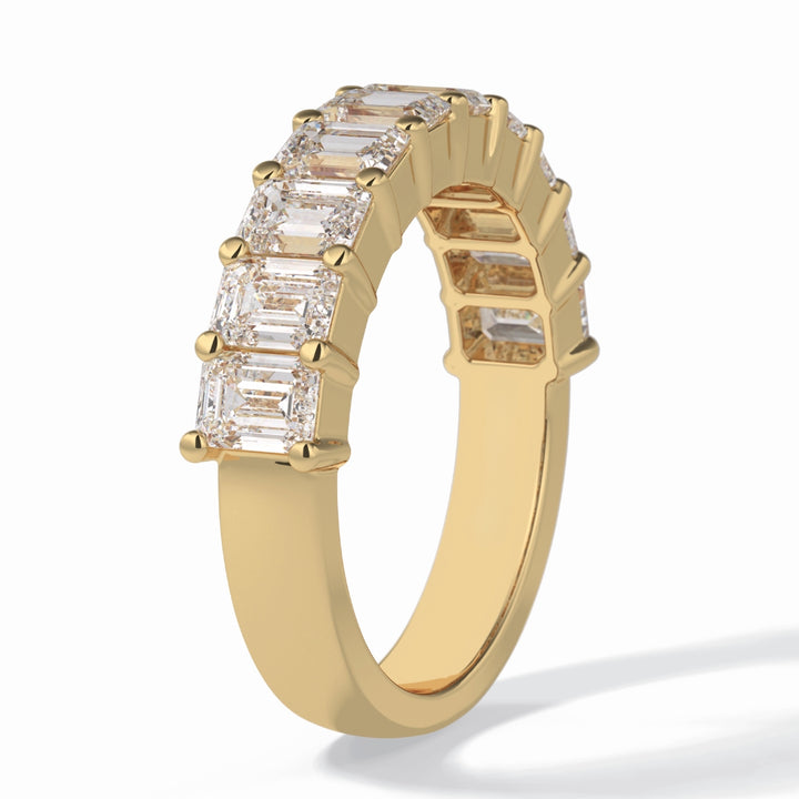 Lab Grown 2.26 CT Emerald Cut Diamond Brutalist Anniversary Band