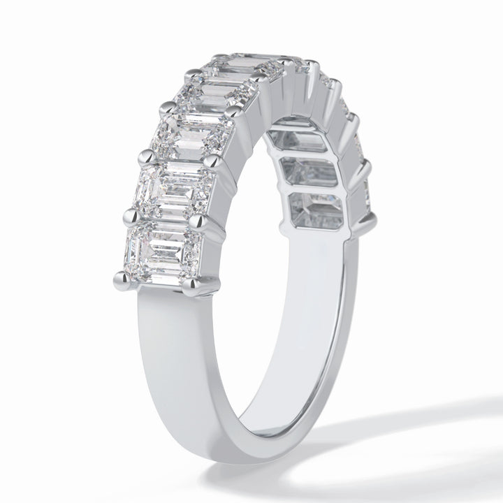 Lab Grown 2.26 CT Emerald Cut Diamond Brutalist Anniversary Band