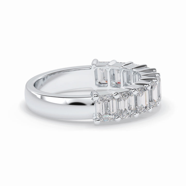 Lab Grown 2.26 CT Emerald Cut Diamond Brutalist Anniversary Band