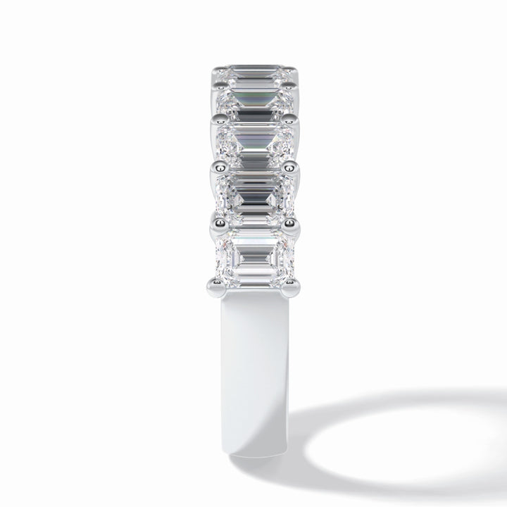 Lab Grown 2.26 CT Emerald Cut Diamond Brutalist Anniversary Band