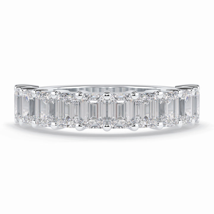 Lab Grown 2.26 CT Emerald Cut Diamond Brutalist Anniversary Band