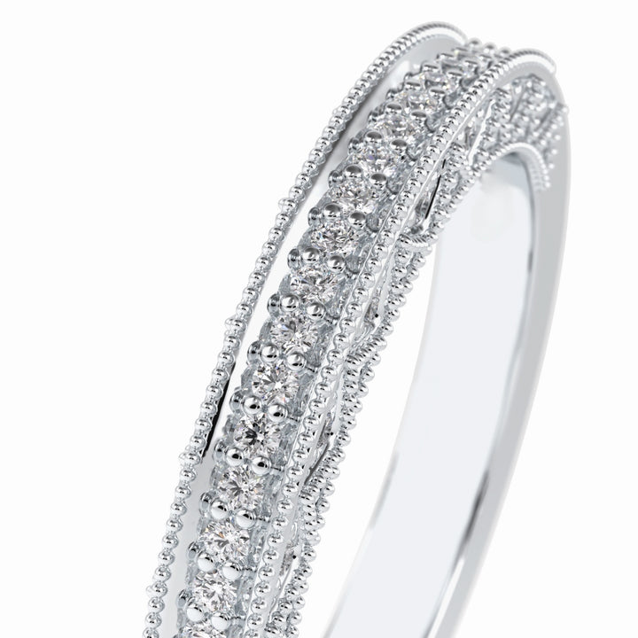 Lab Grown 2.30 CT Round Cut Diamond Art Deco Engagement Band