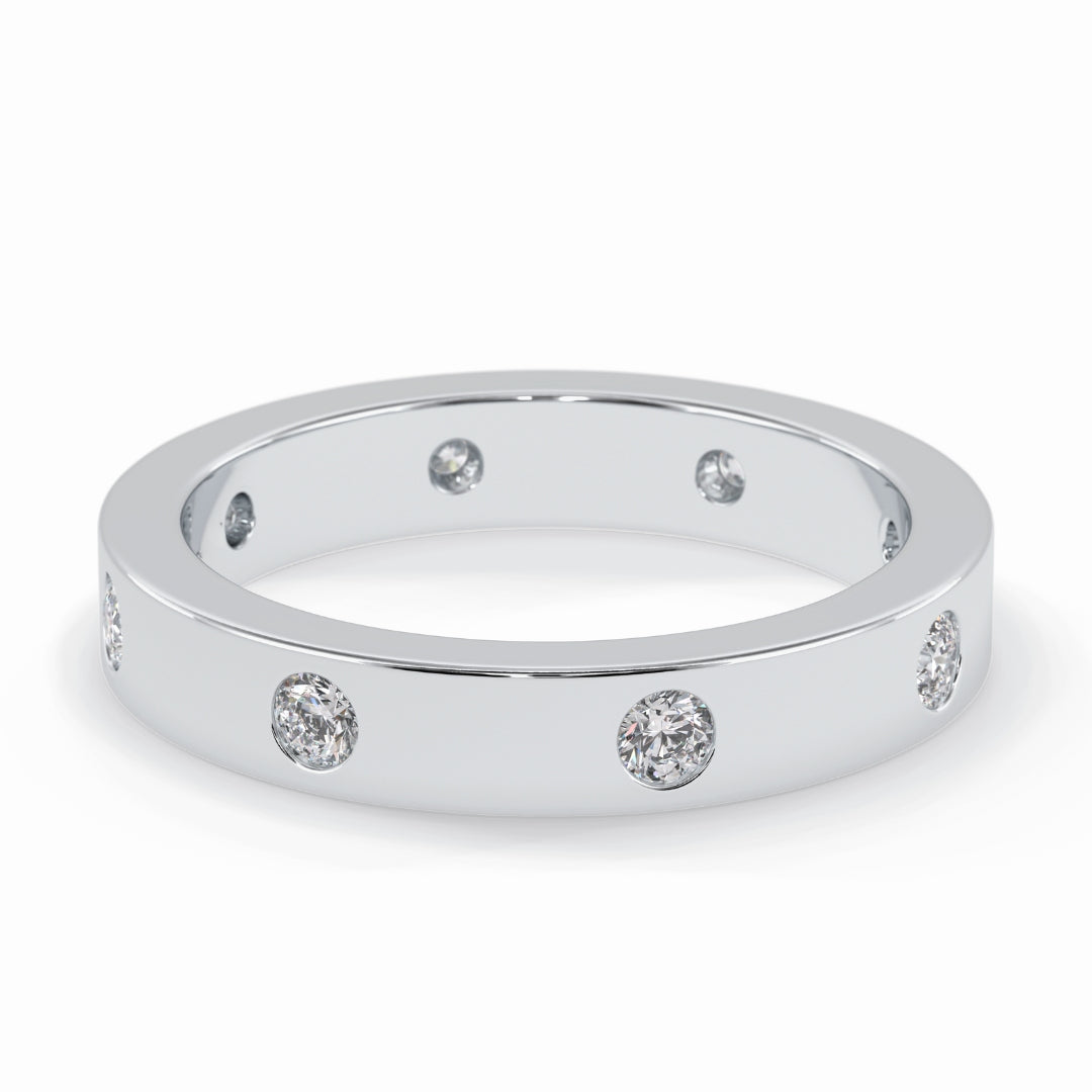 Lab Grown 1.60 CT Round Cut Diamond Mid-Century Anniversary Band