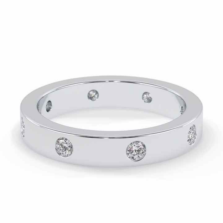 Lab Grown 1.60 CT Round Cut Diamond Mid-Century Anniversary Band