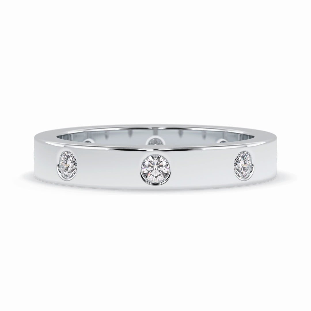 Lab Grown 1.60 CT Round Cut Diamond Mid-Century Anniversary Band