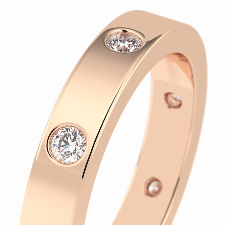 Lab Grown 1.60 CT Round Cut Diamond Mid-Century Anniversary Band