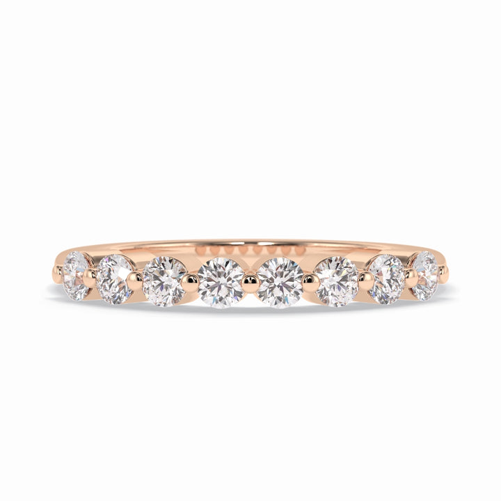 Round Cut Moissanite Diamond Wedding Band - Half Eternity