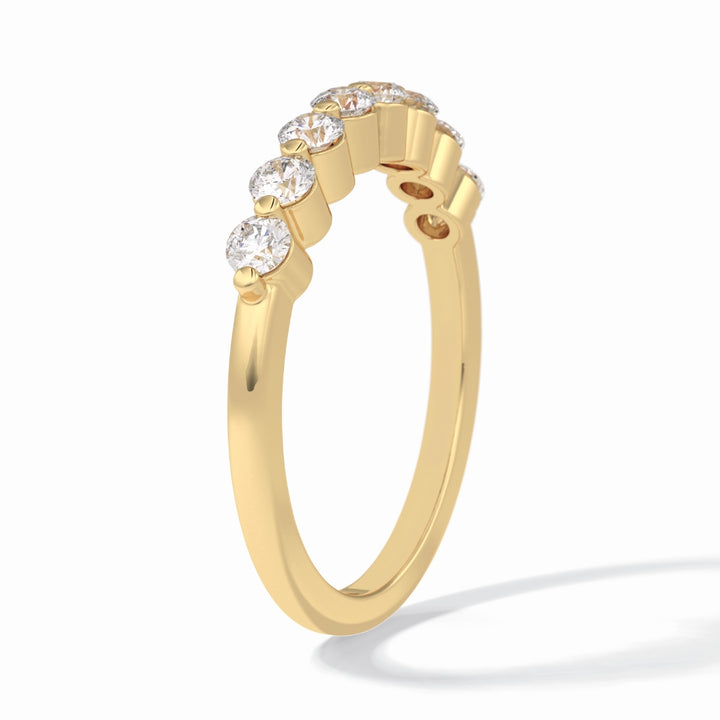 Round Cut Moissanite Diamond Wedding Band - Half Eternity