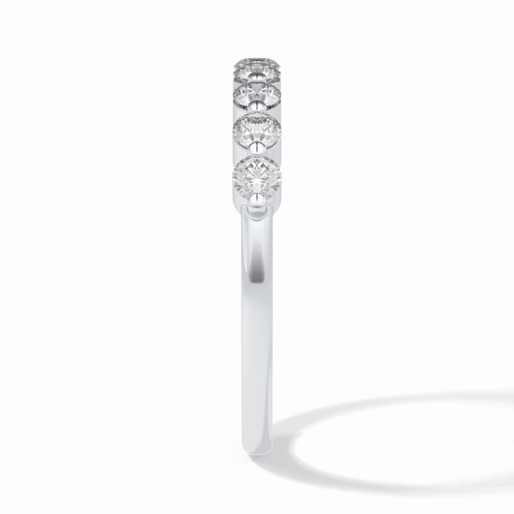 Round Cut Moissanite Diamond Wedding Band - Half Eternity