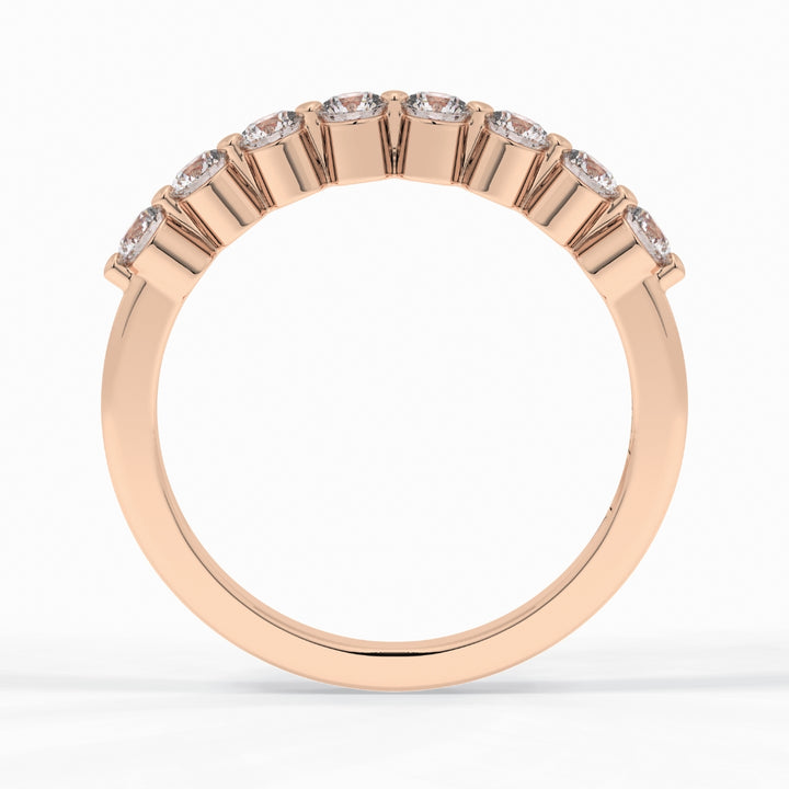 Round Cut Moissanite Diamond Wedding Band - Half Eternity