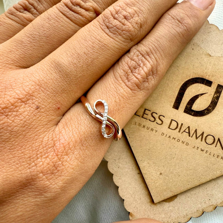 Round Cut Moissanite Diamond Infinity Style Wedding Band