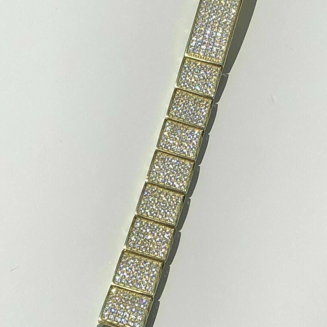 Moissanite 18.50 CT Round Diamond Brutalist Bracelet