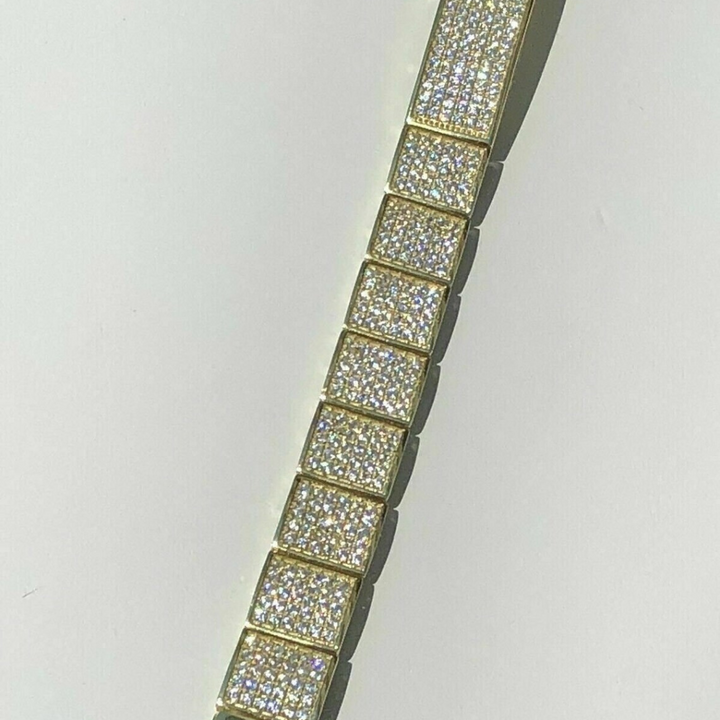 Moissanite 18.50 CT Round Diamond Brutalist Bracelet