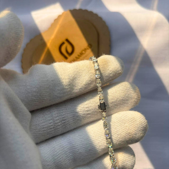 High Shine Pear Cut Moissanite Diamond Bracelet