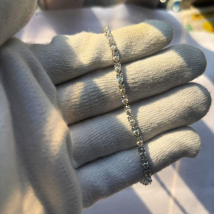High Shine Pear Cut Moissanite Diamond Bracelet