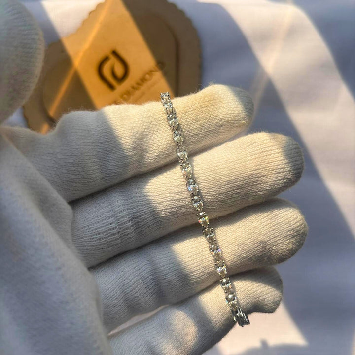 High Shine Pear Cut Moissanite Diamond Bracelet