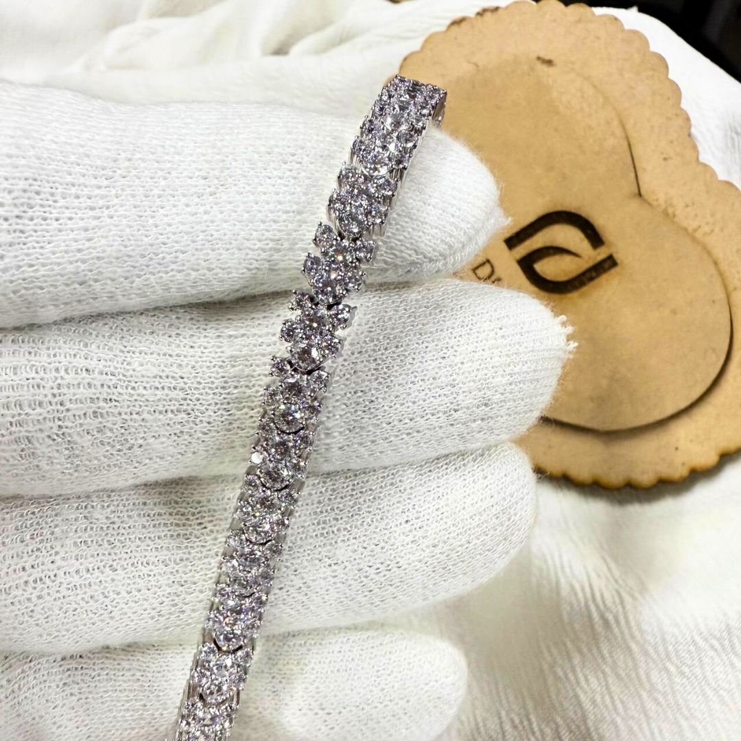 Exquisite Double Row Diamond Tennis Bracelet