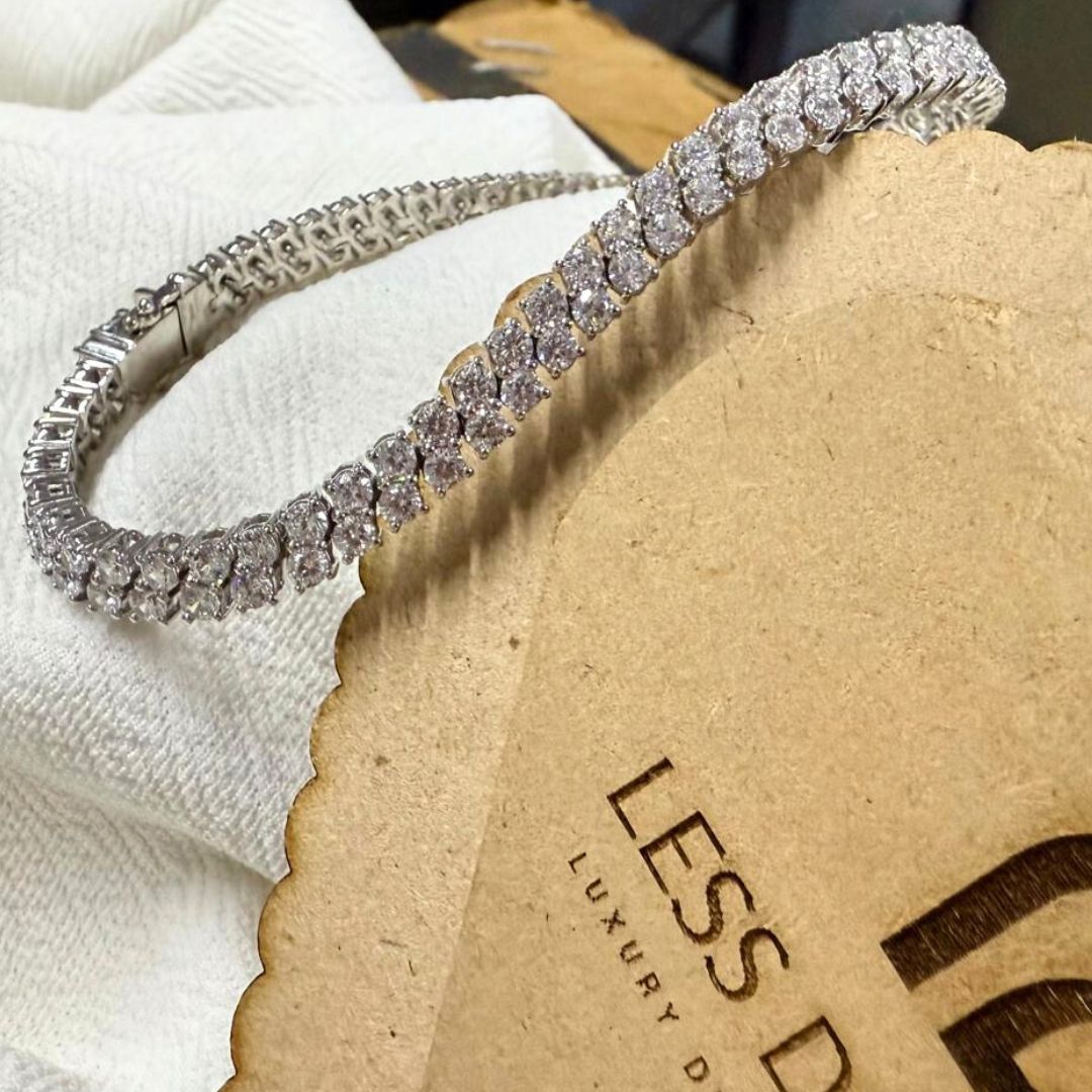 Moissanite Brilliant Round-Cut Sparkle Bracelet