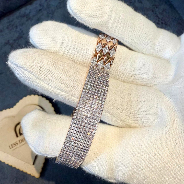Luxurious Diamond Pave Rose Gold Bracelet