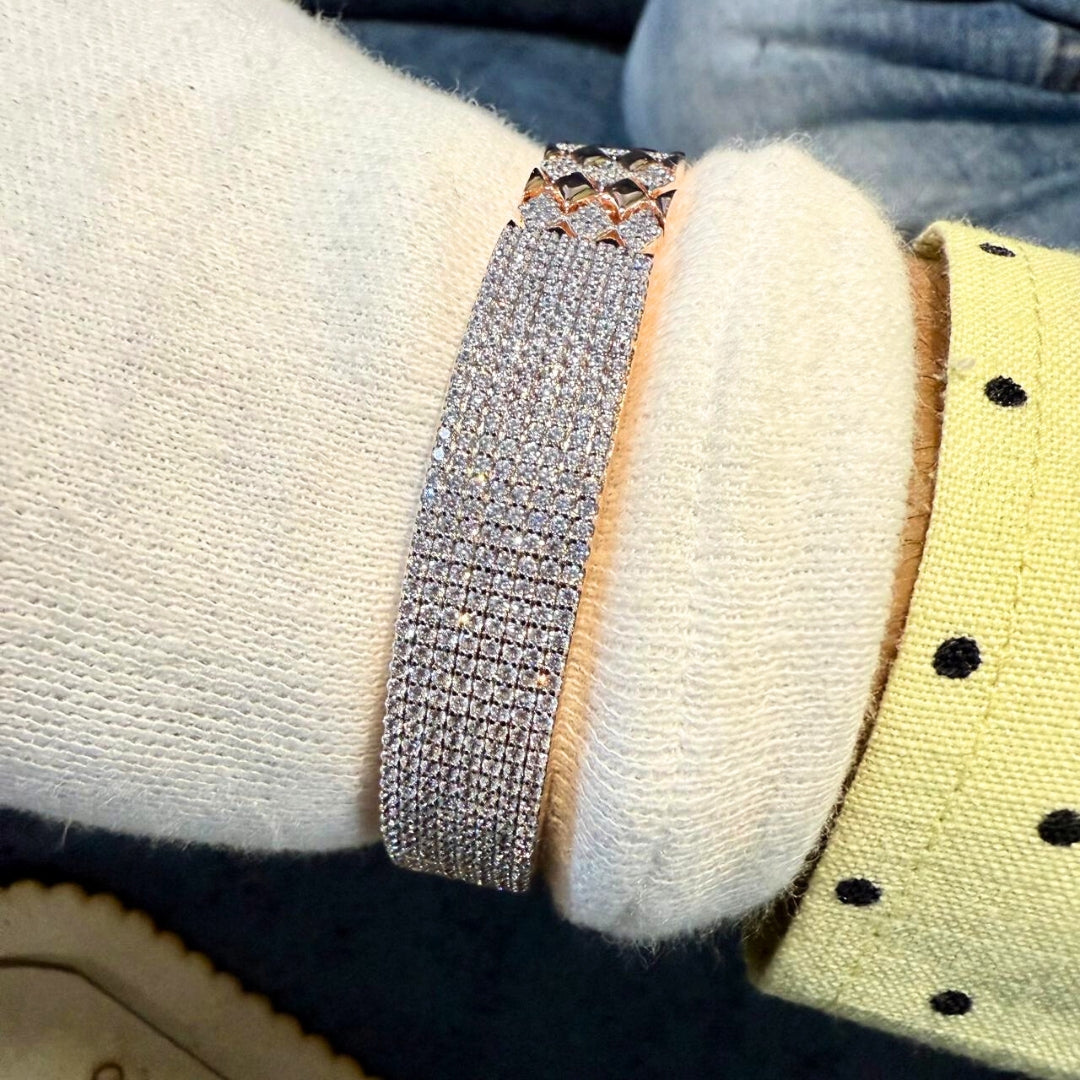 Luxurious Diamond Pave Rose Gold Bracelet
