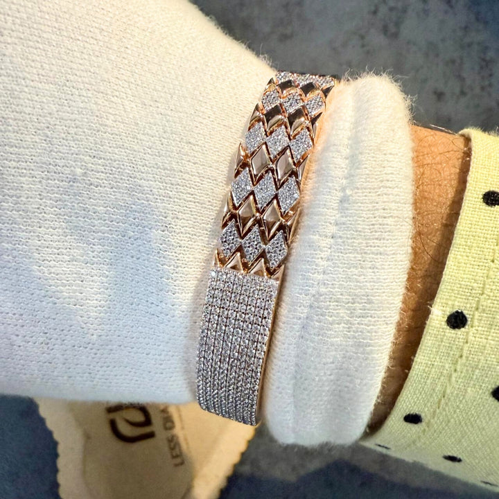 Luxurious Diamond Pave Rose Gold Bracelet