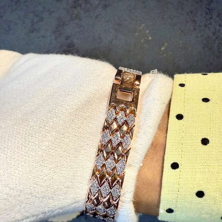 Luxurious Diamond Pave Rose Gold Bracelet