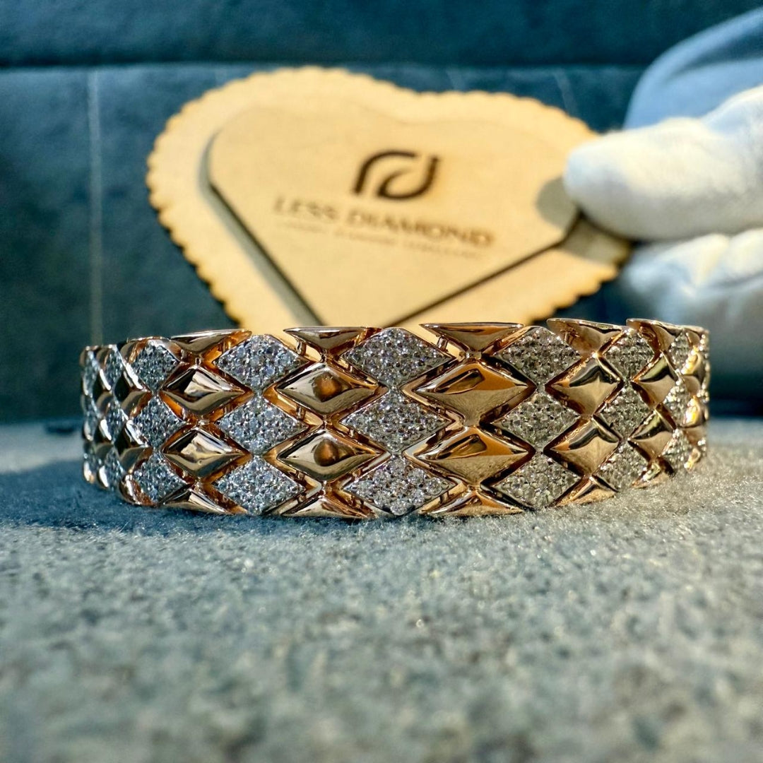 Luxurious Diamond Pave Rose Gold Bracelet