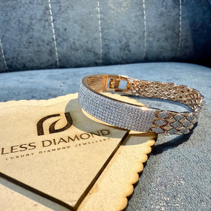 Luxurious Diamond Pave Rose Gold Bracelet