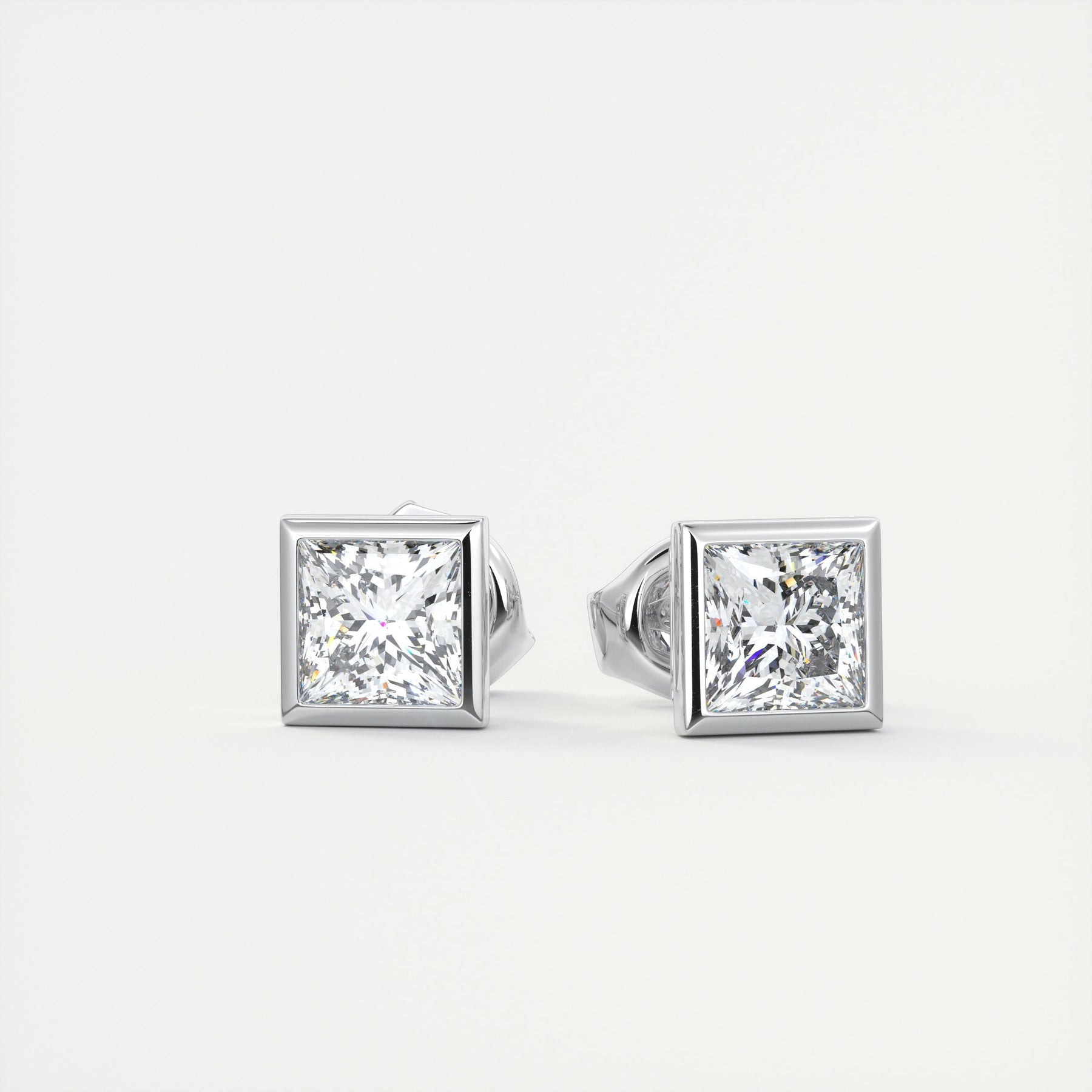 Moissanite 1.50 CT Princess Diamond Stud Earring