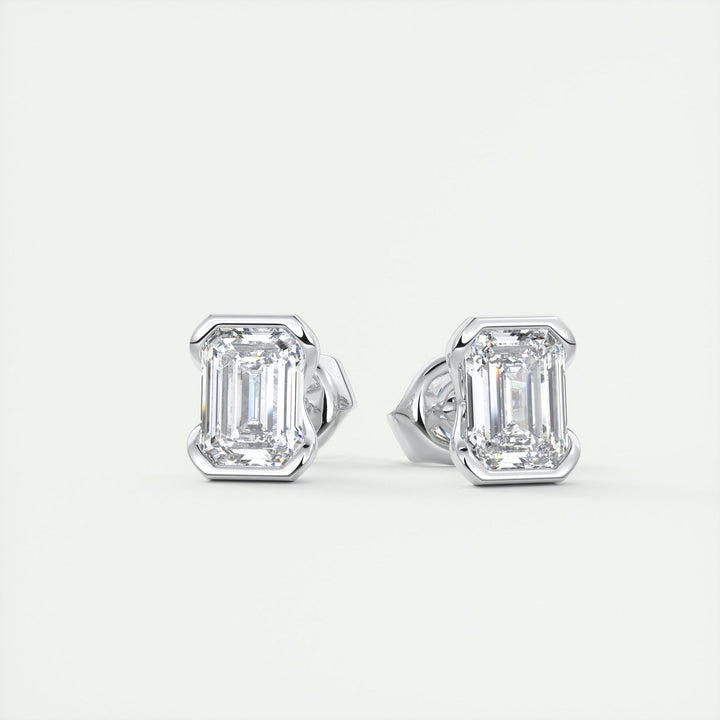 Moissanite 1.30 CT Emerald Diamond Stud Earring